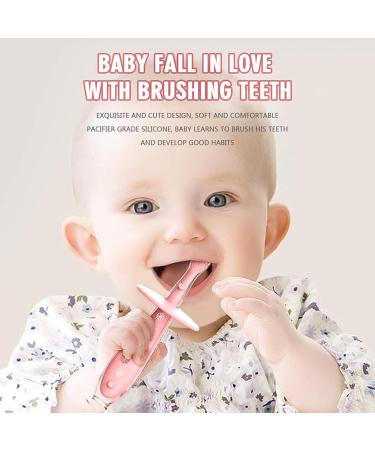 Baby Toothbrush Set for 2 Months to 5 Years | Super Soft Silicone Oral Care | Trainer Toothbrushes in Yellow & Pink - 2 Pieces - Buy Online on GoSupps.com