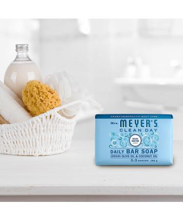 Mrs. Meyer's Rain Water Bar Soap 5.3 oz - Set of 4 Bars with Essential Oils | Body Wash & Hand Soap - Buy Online on GoSupps.com