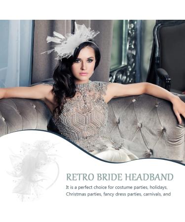 Lurrose Black Fascinator Fascinators for Women White Fascinator Net Yarn Hairband Wedding Hair Accessories Festival Hair Piece for Women and Girls Silk Bonnet - Buy Online on GoSupps.com