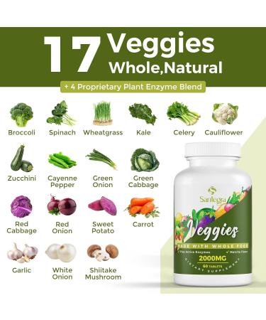 2000 MG Fruit and Veggies Supplement 35+ Fruits and Vegetables for Daily Variety 100% Whole Food Superfoods Natural Vitamins for Women & Men Sugar-Free Gluten-Free Vegan 240 Tablets 60 Count (Pack of 4) - Buy Online on GoSupps.com