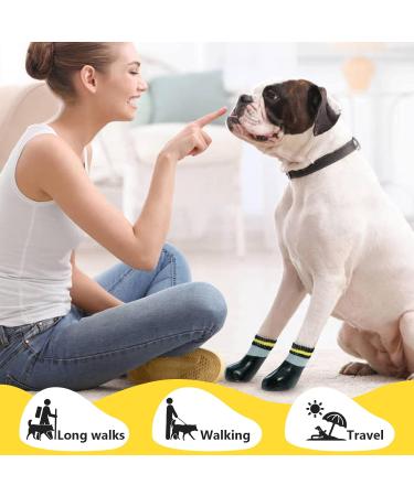 Waterproof Anti-Slip Dog Socks - Hjumarayan 4-Piece Set for Indoor/Outdoor Protection | Slipproof Dog Shoes for Puppies | Black (Size 6) - Buy Online on GoSupps.com
