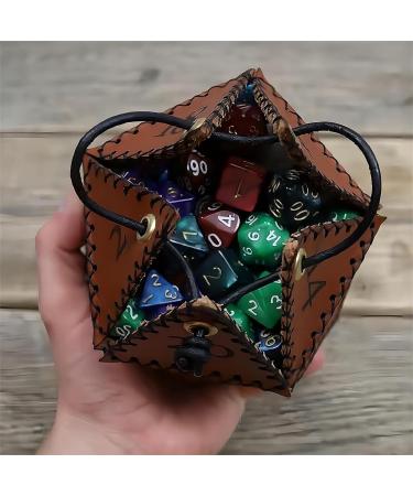 Taivoze Leather D20 Dice Bag - Portable Polyhedral Dice Pouch for RPG Game - DND Dice Bag - Buy Online on GoSupps.com