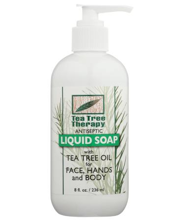 Tea Tree Therapy Antiseptic Liquid Soap with Tea Tree Oil for Face Hands & Body 8 Fl Oz