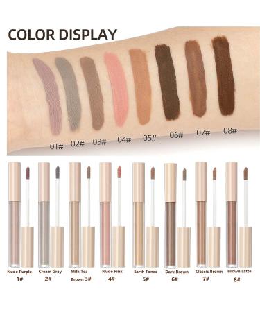 Matte Cream Gray Liquid Eyeshadow & Nude Primer Palette Set | Waterproof Pencil for Highlight & Shadow | Long-Lasting & Quick-Drying Formula (Cream Grey 2) - Buy Online on GoSupps.com