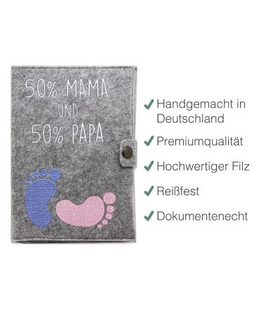 Cozy Raccoon Mutterpass Cover - Felt 50% Mom & Dad | Made in Germany | Personal Gift for Pregnant Moms | Indoor Pockets for Insurance & Ultrasound Images - Buy Online on GoSupps.com