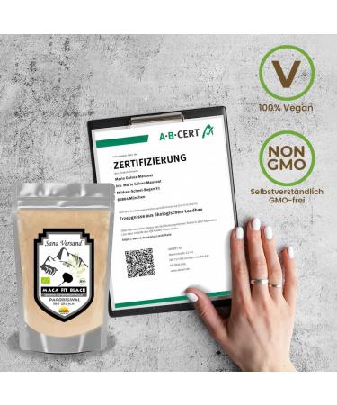 Maca Fit Black 500g Bio Powder - Original Pure Black Maca from Peru | Vegan Gluten-Free Additive-Free - Buy Online on GoSupps.com