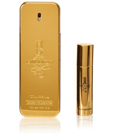 Paco Rabanne One Million For Men 2 Piece Tin Box Set (3.4 Oz Eau De Toilette Spray + 10ml Travel Spray)