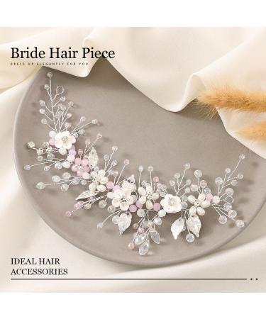 Unicra Bridal Wedding Hair Vine | Silver Rhinestone Headpiece & Flower Accessories for Brides & Bridesmaids | Shop Internationally - Buy Online on GoSupps.com