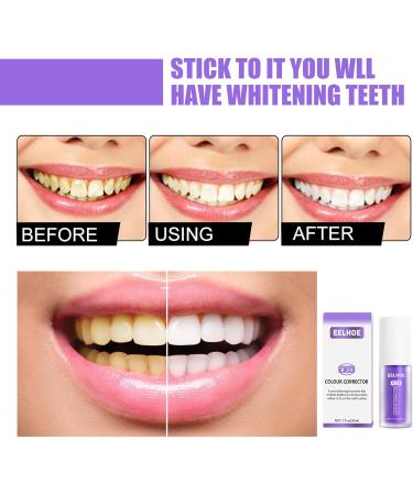 V34 Violet Teeth Whitening Toothpaste - Serums - Color Corrector Tooth Stain Removal - Teeth Whitening Booster Cancels Stains - Buy Online on GoSupps.com