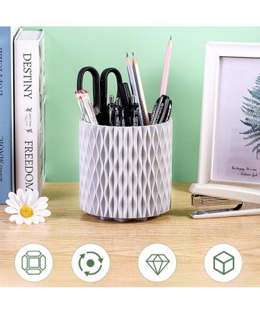 360 Makeup Brush Holder - Pencil Holder for Office Supplies | Swivel Organizer for Desk 360-Degree Rotating Multi-Functional Holder Home Office Art Supply Storage Box Puchen White - Buy Online on GoSupps.com