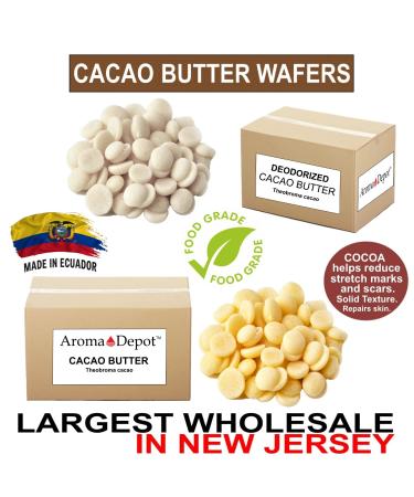 2 lb. Deodorized Cocoa Butter Wafers - Food-Grade Vegan Non-GMO for Skin, Body, Hair Care | DIY Body Butter, Lotions, Chocolate Bars, Creams | Reduces Fine Lines, Wrinkles - Ideal for Eczema, Psoriasis - Buy Online on GoSupps.com