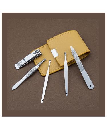 Nail Clippers Set Durable Portable Nail Clippers Beauty Manicure Built-in Nail File Personal Care Set Mini 6 Piece Set Yellow