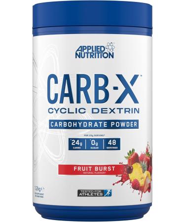 Applied Nutrition Carb X Highly Branched Cyclic Dextrin Carbohydrates Intra & Post Workout Carbs Powder Fuel Training & Recovery Vegan Gluten Free Sugar Free 1.2kg 48 Servings (Fruit Burst)