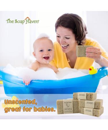 Oatmeal & Honey Goat Milk Soap Bars - Pack of 4 | All Natural, Unscented, Handmade in USA | Ideal for Sensitive Skin | SLS & Paraben Free - Buy Online on GoSupps.com