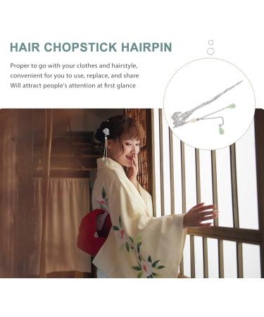 Women Retro Hair Sticks Hair Chopsticks Vintage Ancient Chinese Japanese Hair Sticks Pins Teachers Day for Women ( Lime Green Pendant ) - Buy Online on GoSupps.com