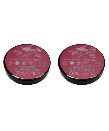 Body Butter - Peony Scented - Luxury Skin Care 3.4fl oz. 100ml (Set of 2)