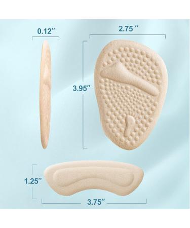 Heel Pads for Shoes - Metatarsal Ball of Foot Cushions for Women | Comfortable High Heel Inserts for All Day Pain Relief (Beige - Buy Online on GoSupps.com