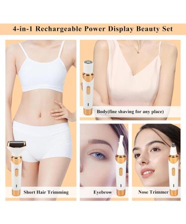 Electric Razor for Womens Men Cordless Ladies Electric Shaver 4 in 1 Painless Wet & Dry Waterproof Body Razor and Facial Hair Remover Rechargeable Hair Removal Kit for Bikini Underarm Hairs (White) - Buy Online on GoSupps.com