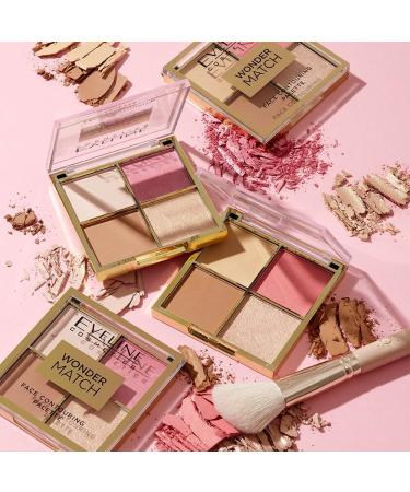 Eveline Cosmetics Wonder Match Face Contour Palette No. 01 Vegan Multifunctional Makeup with Bronzer Blush Highlighter & Powder - Buy Online on GoSupps.com