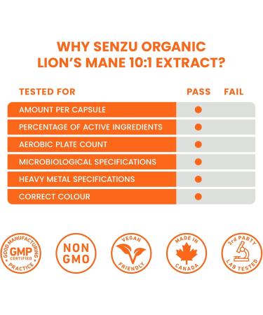 Organic Lions Mane Extract 12 000mg 30% Polysaccharides - Max Strength Mushroom Powder Extract - Natural Immunity & Source of Antioxidants | 120 Capsules | Made in Canada - Buy Online on GoSupps.com