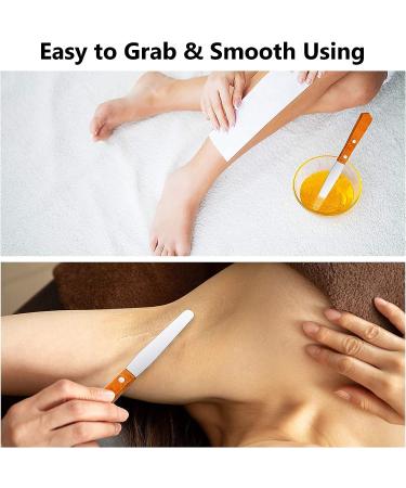 V+trys 3PCS Stainless Steel Wax Spatulas with Wooden Handle for Body Hair and Eyebrow Removal - Buy Online on GoSupps.com