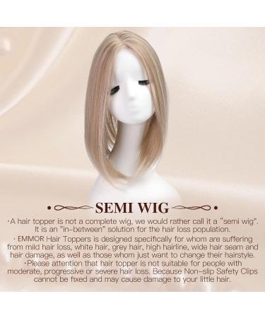 EMMOR 14 Inch Light Honey Blonde & Bleach Blonde Mixed Hair Toppers for Women Synthetic Hair Toppers Hair Pieces Swiss Base with 3 Clips in Wiglets Toppers for Women with Thinning Hair Hair Loss Light Honey Blonde & Bleach Blonde Mixed 14 Inch - Buy Online on GoSupps.com