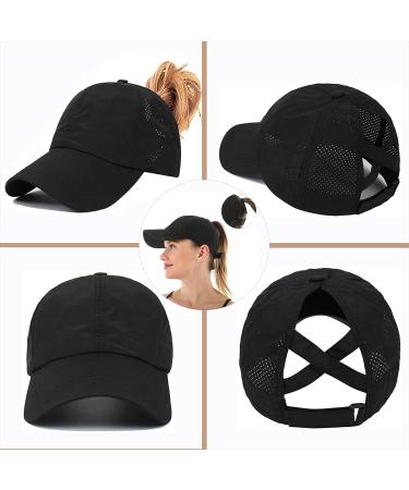 Shop Pference Women s Summer Adjustable Baseball Cap - Fast Drying Breathable Unisex Criss Cross Hat - Perfect for Sports - Black - Buy Online on GoSupps.com