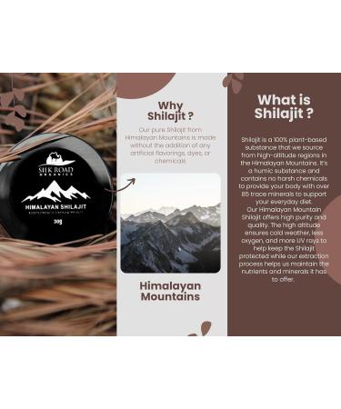 SILK ROAD ORGANICS Pure Himalayan Shilajit (30g) - Metabolism & Immune Support Resin with Fulvic Acid & Trace Minerals - Buy Online on GoSupps.com