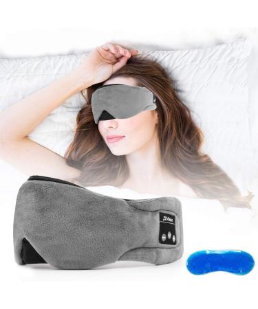 Number-one Wireless Sleep Mask Headphones Bluetooth 5.0 Sleeping Eye Mask with Gel Sleep Mask for Cool/Warm Therapy USB Rechargeable Washable Handsfree Music Travel Sleep Eye Cover for Men Women Gray