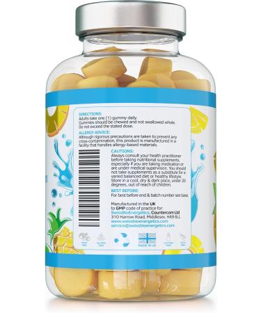 Collagen Complex - 90 Natural Pineapple Flavour Chewable Yummy Gummies - One a Day 500mg Hydrolysed Collagen Biotin Vitamin C and Selenium Healthy Skin and Hair for Men and Women UK Made 90 Gummies - Buy Online on GoSupps.com