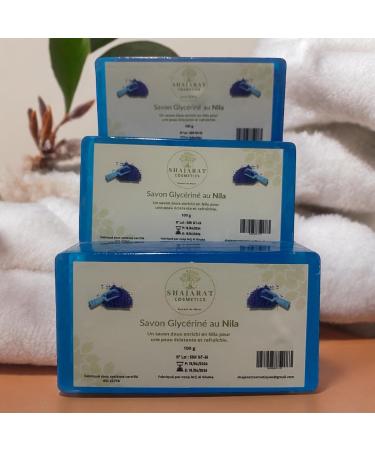  ST Shajarat Marrakech-Paris Set of 3 Nila Blue Shajarat Lightening Soaps - Anti-Stain - Reduces the Appearance of Spots and Blemishes - Radiant and Radiant Skin - Anti-Acne- Face and Body - Natural Morocco - 100 g - Buy Online on GoSupps.com