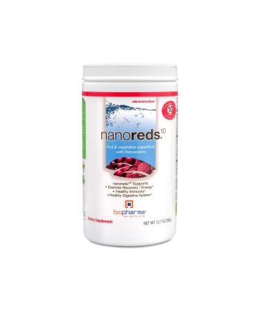 Biopharma Scientific NanoReds Fruit and Vegetable Superfood Powder | Natural Berry Flavor | 30 Servings | Resveratrol  Antioxidant Blend  Fiber  Vitamin C  Wellberry