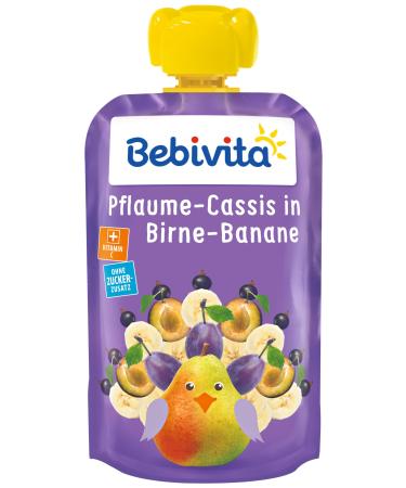 Bebivita Press Me squeeze pouches Press Me plum-cassis in pear-banana pack of 6 (6 x 120 g) - Buy Online on GoSupps.com