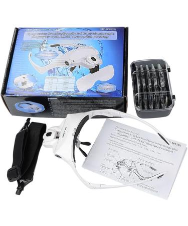 BUYGOO Magnifying Glasses with Light Head Mount Magnifier Lunette Loupe Avec Lumiere 2 LED Magnifying Glasses Headset Additional Headstrap for Close Work Jewelry Work Watch Repair Reading Aid - Buy Online on GoSupps.com