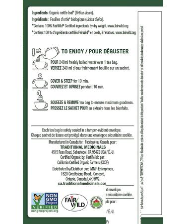 Traditional Medicinals Nettle Leaf 16 Count Tea Bags (6 Pack) Tea Nettle Leaf 16 Count (Pack of 6) - Buy Online on GoSupps.com