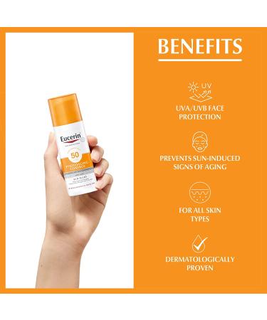 Eucerin Photoaging Control Sun Fluid SPF 50 with Hyaluronic Acid - Buy Online on GoSupps.com