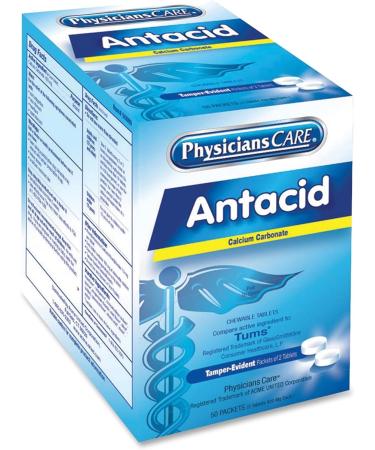 Buy PhysiciansCare Antacid Heartburn Medication - 2 Tablets per Packet Box of 50 | Fast International Shipping - Buy Online on GoSupps.com