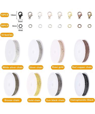 OPOUNT 80 Feet Jewelry Making Chains Roll - 2mm Metal Chains with Rings & Clasps in 8 Colors for DIY Necklace Bracelet Anklet - Buy Online on GoSupps.com