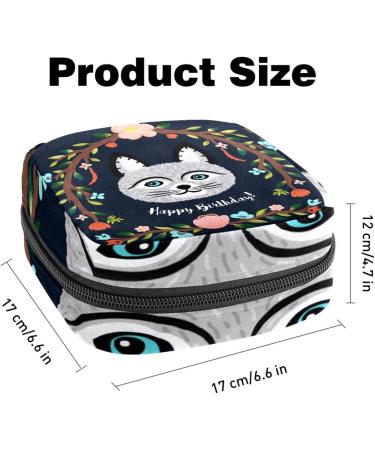 Menstruation Pad Bag with Zipper | Women's Napkin & Tampon Collector | Funny Cats & Floral Designs | Perfect for Girls - Buy Online on GoSupps.com
