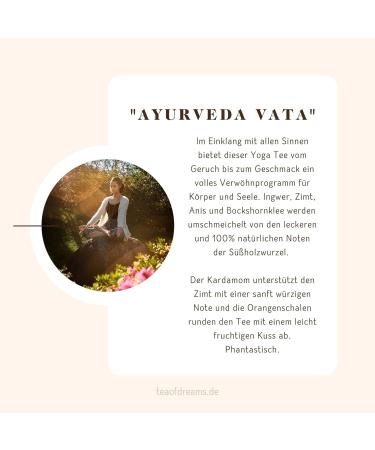  Tea of Dreams Organic Yoga Tea | Herbal Infusion | "Ayurveda Vata" | Loose Leaf Tea | 120 g - Buy Online on GoSupps.com