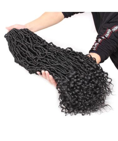 Leeven 24 Inch Goddess Faux Locs Crochet Hair 6 Packs - Long Soft Locs Braiding Hair with Curly Ends - Natural Black Synthetic Bohemian Locs Extensions for Women - Buy Online on GoSupps.com
