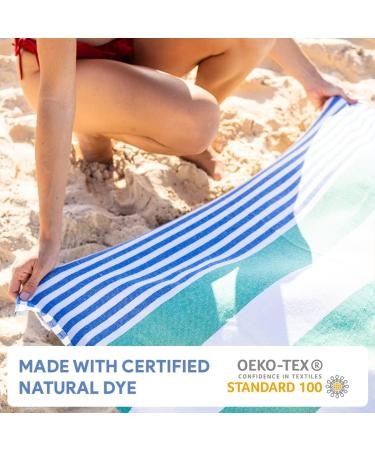 CASAVERSE Turkish Beach Towel | 100% Cotton Quick Dry Sand Free | Travel Towel Green & Blue - Buy Online on GoSupps.com