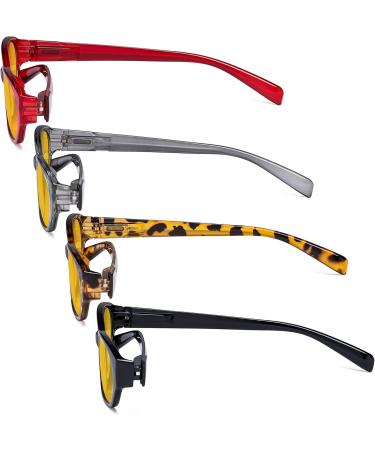 Eyekepper 4 Pack Women s Blue Light Blocking Reading Glasses - +3.00 Amber Tinted Spring Hinge Readers for Eye Protection - Buy Online on GoSupps.com