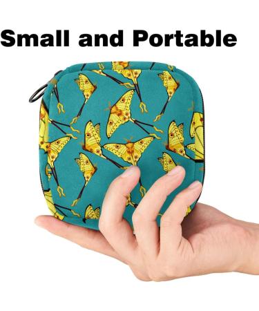 Shop Portable Women's Binding-Storage Bags | Menstrual Cup Pockets & Pads for Teen Girls - Stylish Yellow Butterfly & Turquoise Designs - Buy Online on GoSupps.com
