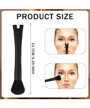 Nose Makeup Brush - U-Shaped Double Ended Contour Brush for Precise Blush & Highlight | 2-in-1 Puffy Makeup Tool for Beginners & Professionals | All Black - Buy Online on GoSupps.com