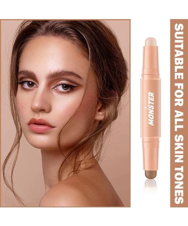 Double Headed Cream Contour Stick Bronzer | 2-in-1 Long Lasting Highlight & Contour Stick | Waterproof Makeup Kit for Light Skin | Nature Color - Buy Online on GoSupps.com