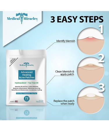 Maximum Strength Hydrocolloid Acne Remover Stickers | 72 Pack for Fast Healing | Tea Tree Infused Pimple Dots for All Skin Types - Buy Online on GoSupps.com