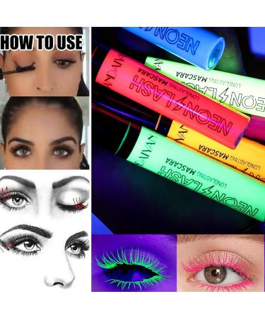 HISUNBEN Pink colorful fluorescent mascara voluminous and lengthening mascara for eyelashes waterproof longlasting not tested on animals vegan eye makeup - Buy Online on GoSupps.com