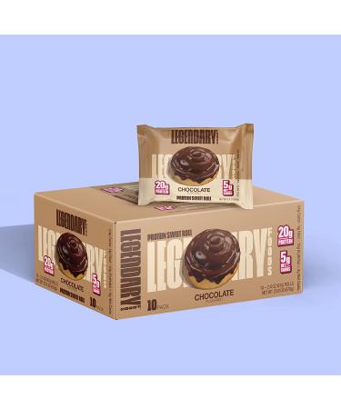 Legendary Foods High Protein Chocolate Sweet Roll | 20g Pure Protein Bar Alternative | Low Carb, Low Sugar, Gluten Free | Keto Breakfast Snacks | Healthy Chocolate Flavored Rolls (10-pack) - Buy Online on GoSupps.com