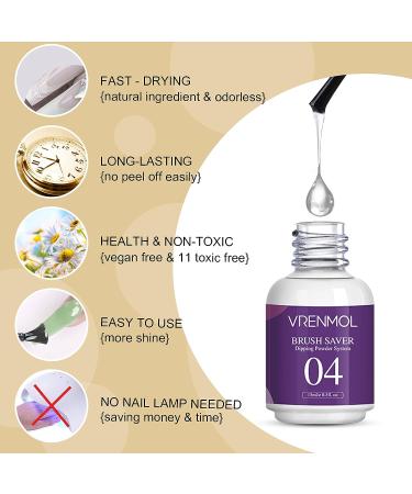 Vrenmol Dip Powder Liquid Set - 4pcs 0.5oz Activator, Base & Top Coat for Essential Manicure Kit - Buy Online on GoSupps.com